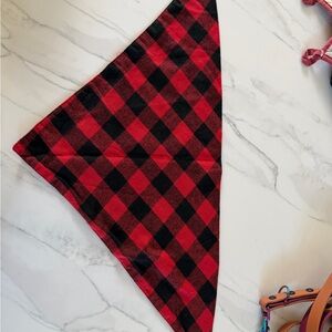 Red and Black Plaid Dog Bandana